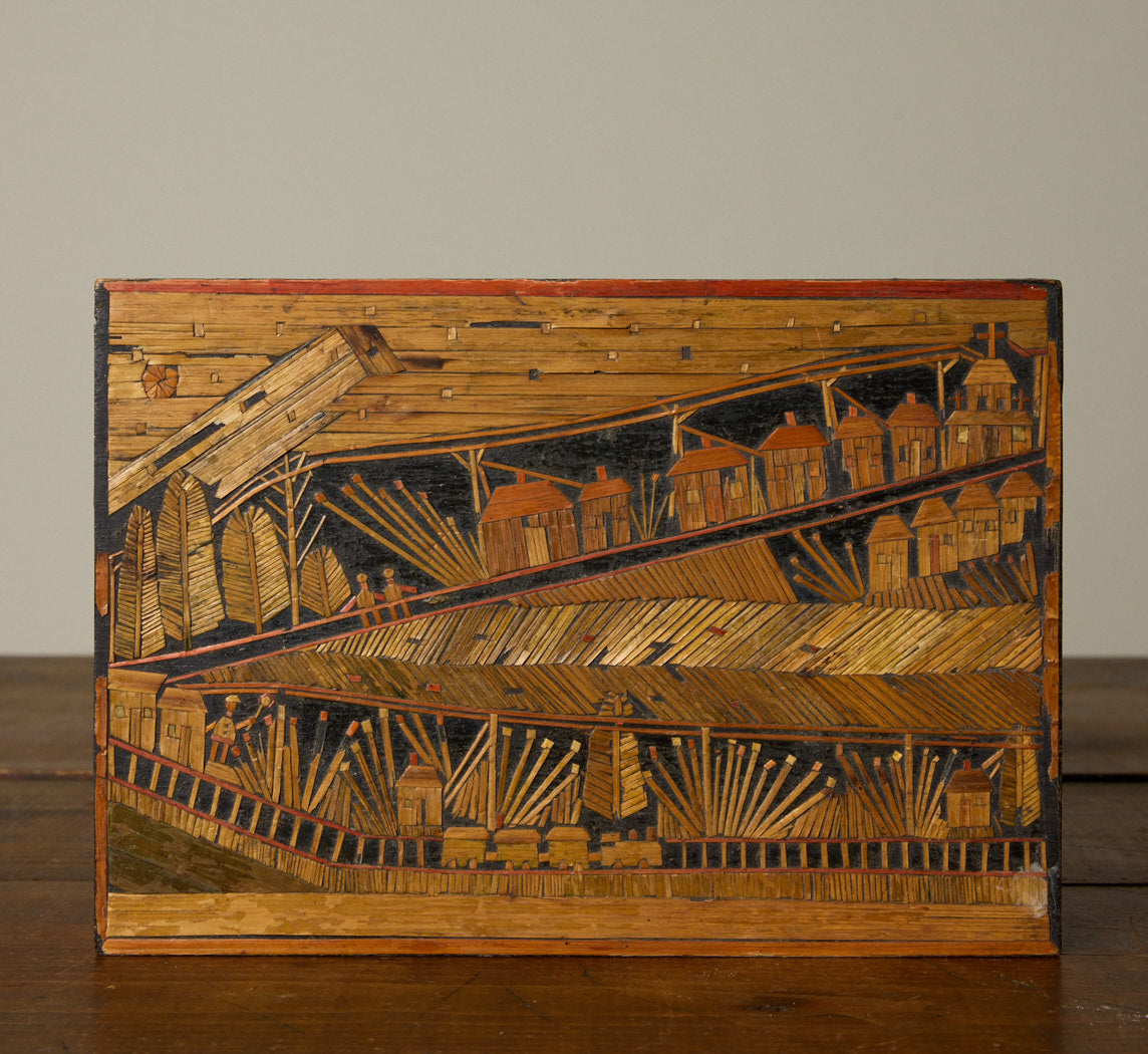 FOLK ART MATCHSTICK BOX, CIRCA 1947 III