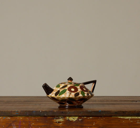 VINTAGE  ITALIAN  MAJOLICA HAND PAINTED  TEAPOT