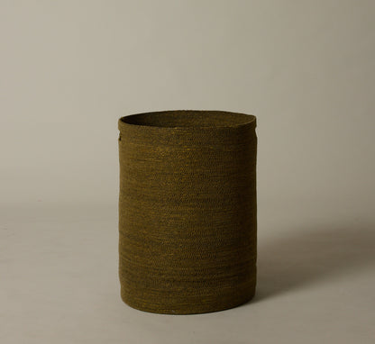 OLIVE WOVEN HAMPER BASKET