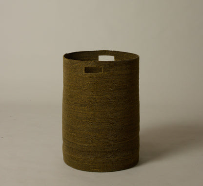 OLIVE WOVEN HAMPER BASKET