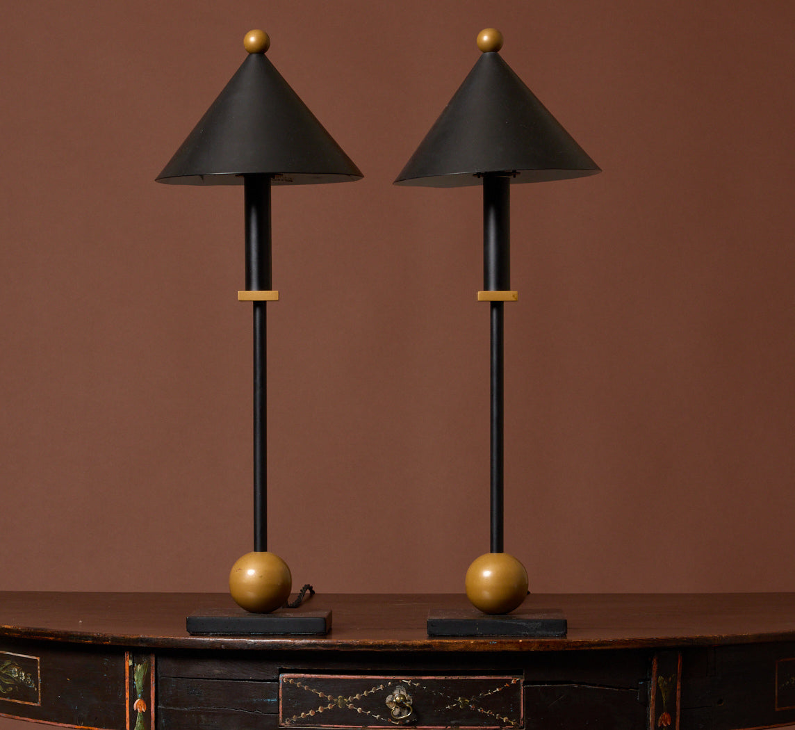 PAIR OF VINTAGE POSTMODERN TABLE LAMPS BY ROBERT SONNEMAN