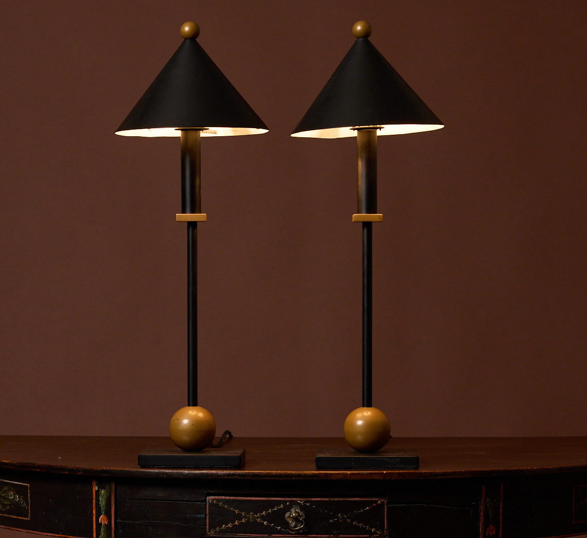 PAIR OF VINTAGE POSTMODERN TABLE LAMPS BY ROBERT SONNEMAN