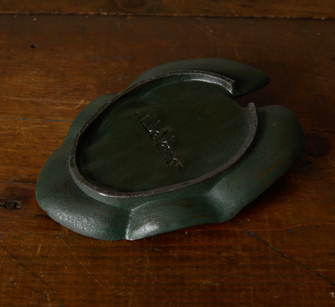 1920S FRENCH VIDE POCHE OF SMALL FROG ON WATER LILY LEAF BY MAX LE VERRIER (1891-1973)