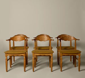 SET OF 6 DINNING CHAIRS IN THE STYLE OF HENNING KJAENULF