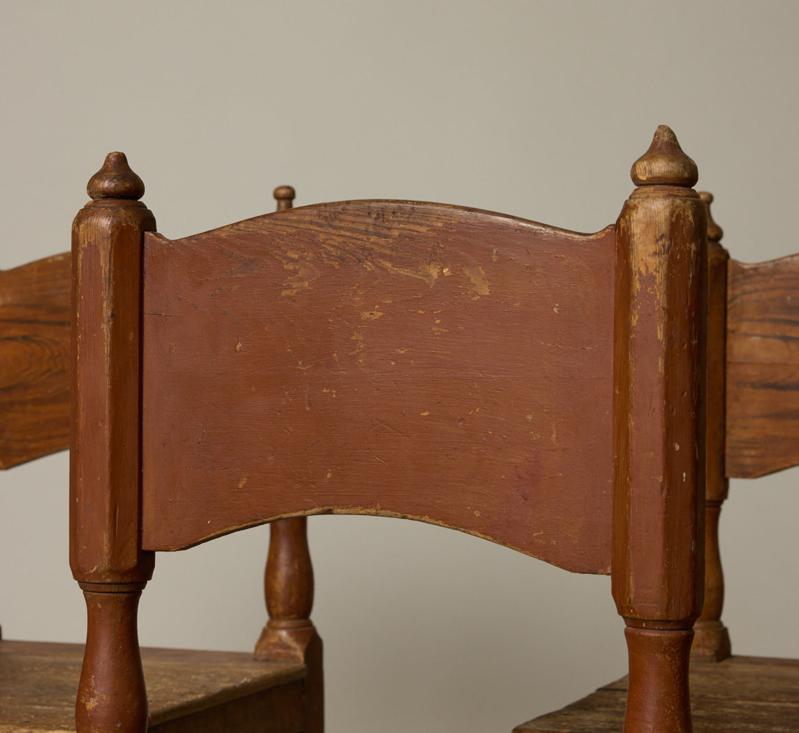 SET OF 6 19TH CENTURY PINE DINING CHAIRS
