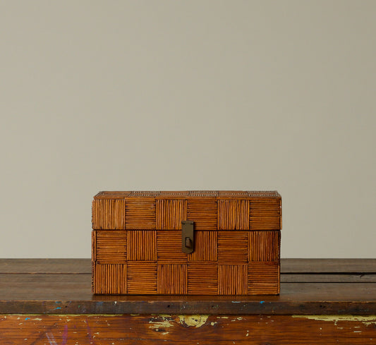 FOLK ART MATCHSTICK BOX, CIRCA 1947 I