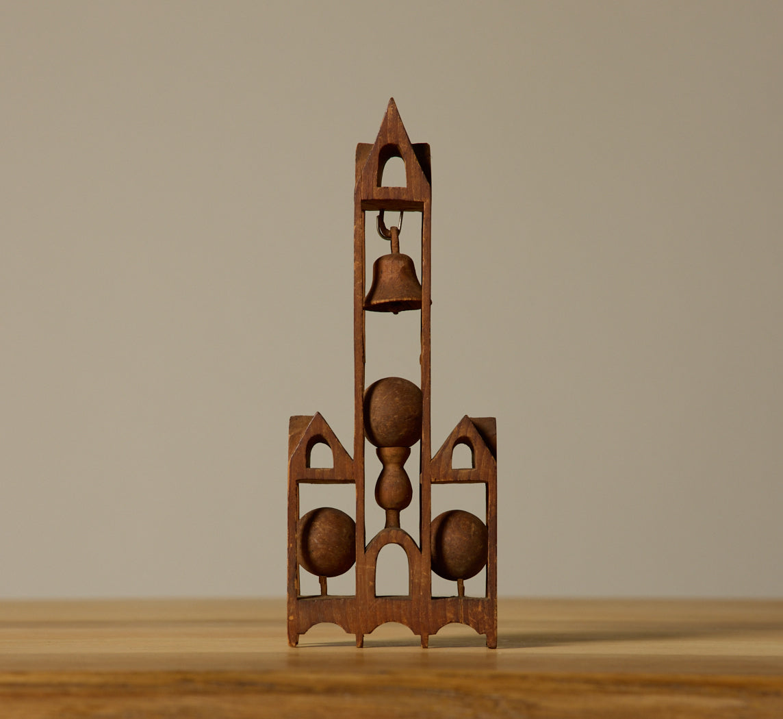 19TH C. FOLK ART CARVED WOOD BELL TOWER