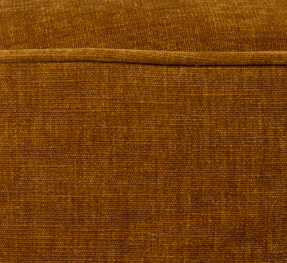 PIERCE & WARD CIRCLE OTTOMAN IN HONEY CHENILLE