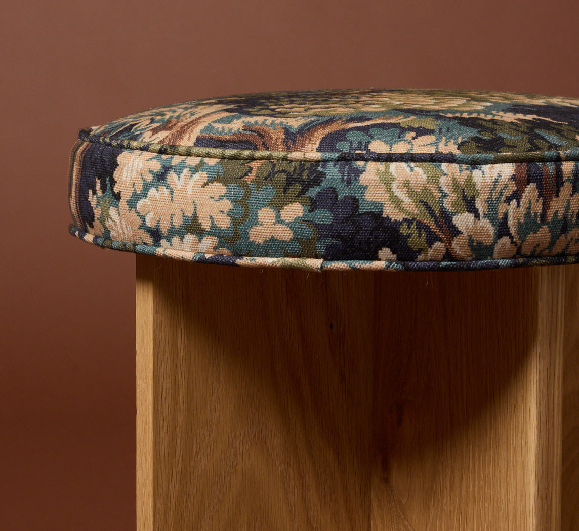 PIERCE & WARD LLOYD SIDE STOOL IN OAK AND WHIDBEY