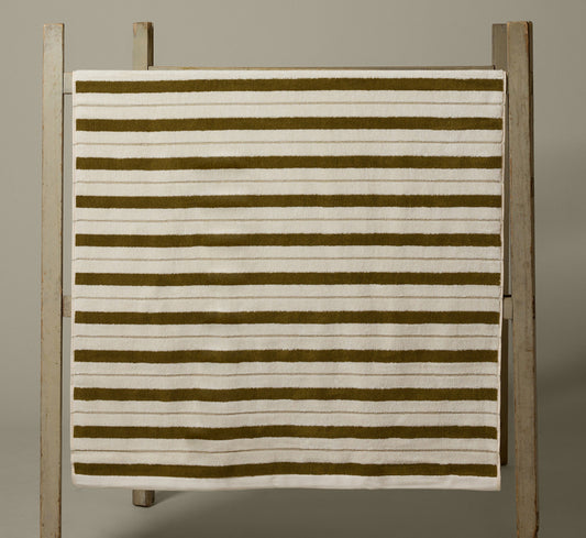 BAINA MADISON BATH SHEET IN CAPER & CHALK