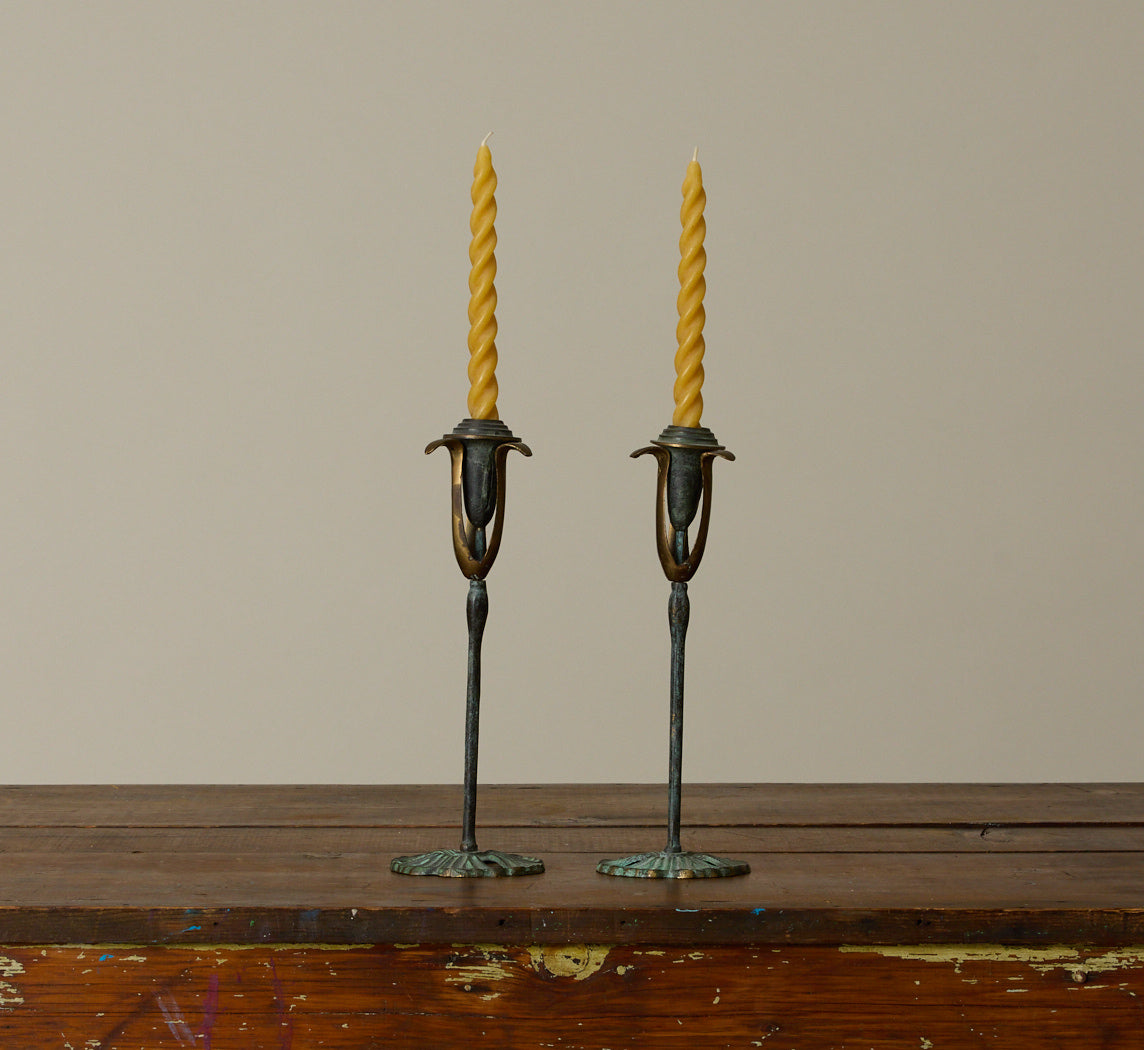 ART NOUVEAU TAPER CANDLE HOLDERS