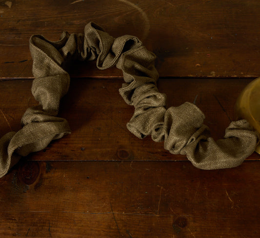 PIERCE & WARD STONE OLIVE CORD COVER IN RAW SILK