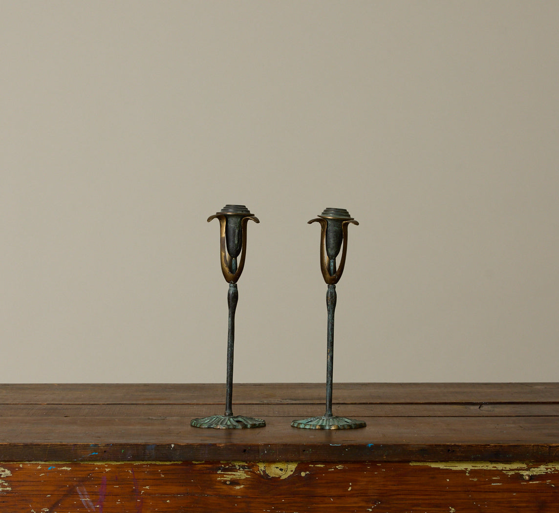 ART NOUVEAU TAPER CANDLE HOLDERS