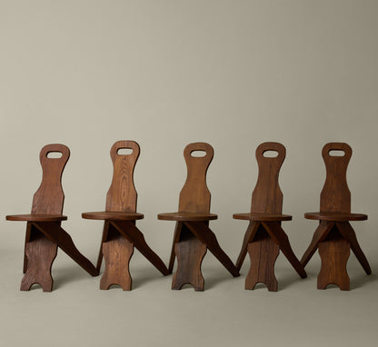 1960S MID CENTURY OAK BRUTALIST CHAIR
