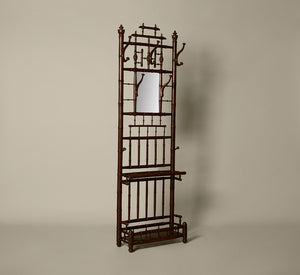 ANTIQUE FRENCH TURNED FAUX BAMBOO HALL STAND