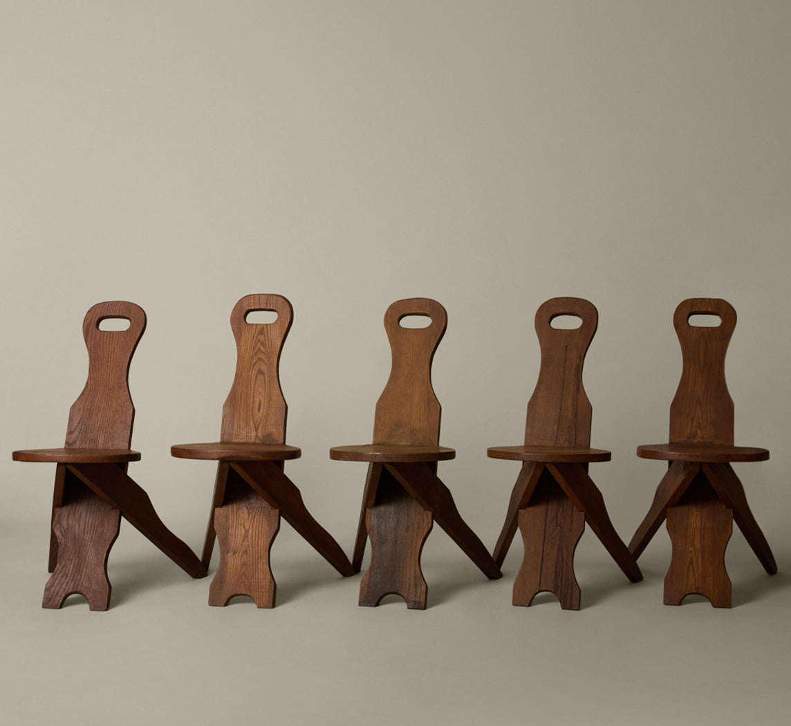 1960S OAK BRUTALIST CHAIR