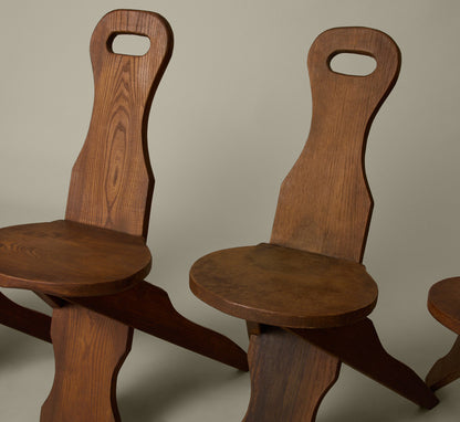 1960S MID CENTURY OAK BRUTALIST CHAIR