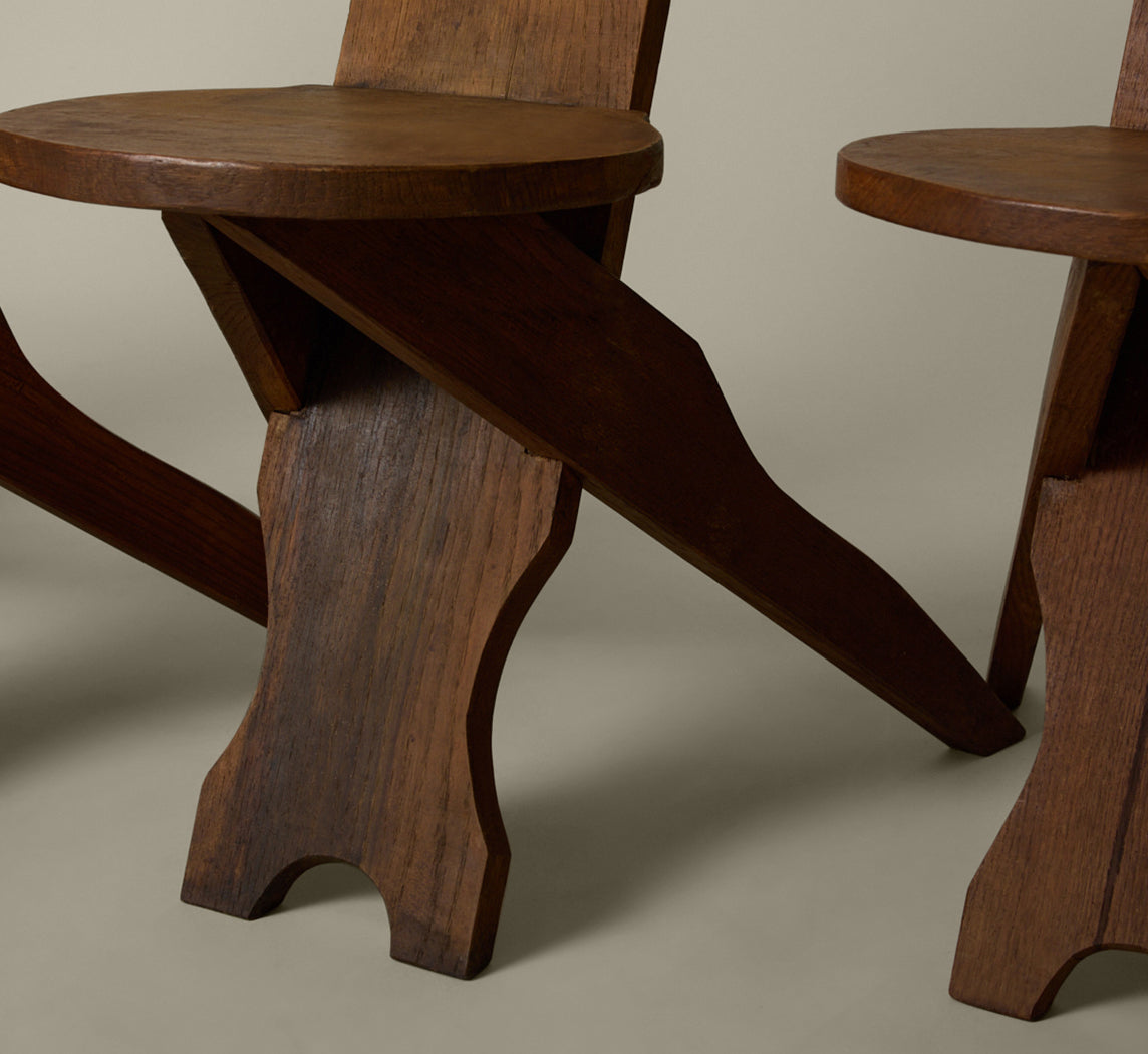 1960S OAK BRUTALIST CHAIR