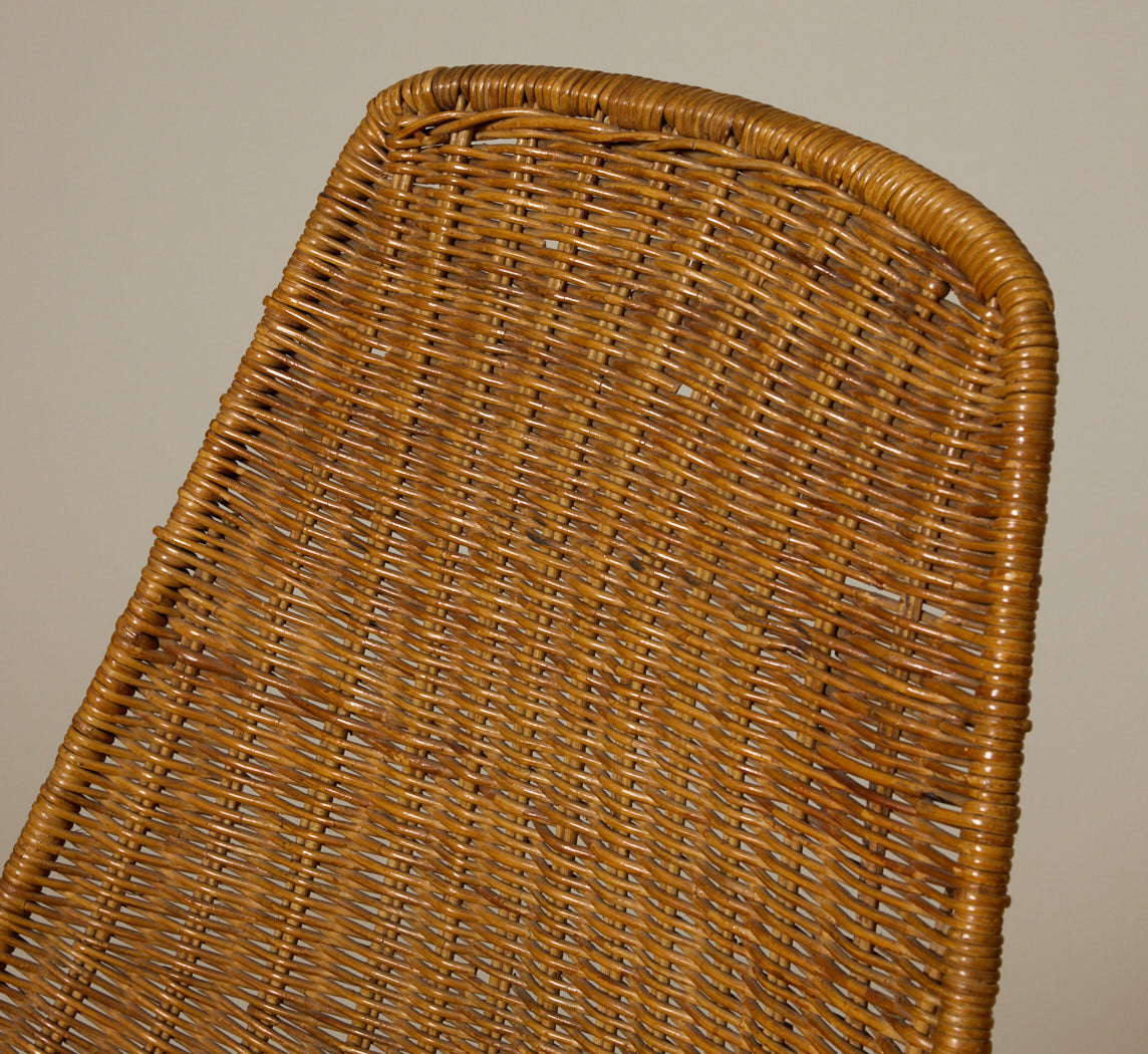 PAIR OF 1960S ITALIAN RATTAN DINING CHAIR ATTR. TO GIAN FRANCO LEGLER