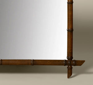 FRENCH EARLY 20TH CENTURY FAUX BAMBOO MIRROR WITH INTERSECTING CORNERS