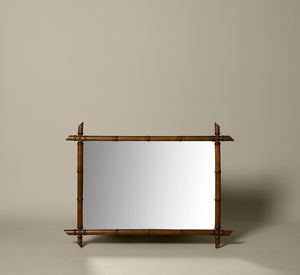 FRENCH EARLY 20TH CENTURY FAUX BAMBOO MIRROR WITH INTERSECTING CORNERS