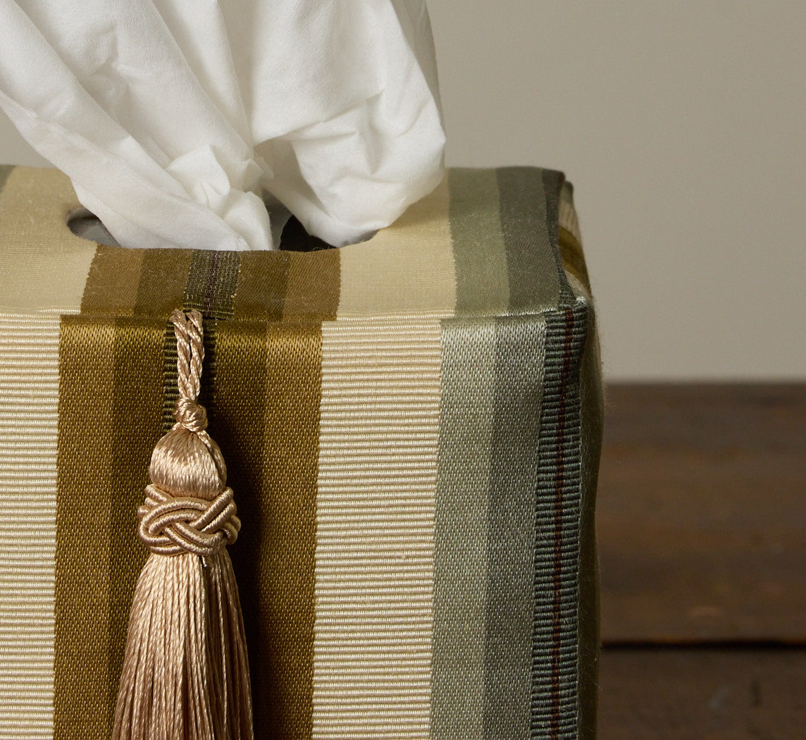 PIERCE & WARD SENSE AND SENSIBILITY STRIPED TISSUE BOX COVER