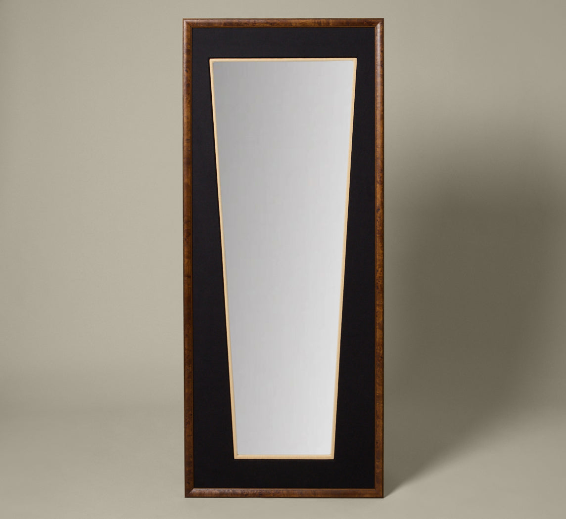 PIERCE & WARD CARPATHIAN DRESSING MIRROR IN BLACK AND IVORY LINEN