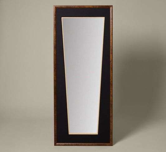 PIERCE & WARD CARPATHIAN DRESSING MIRROR IN BLACK AND IVORY LINEN
