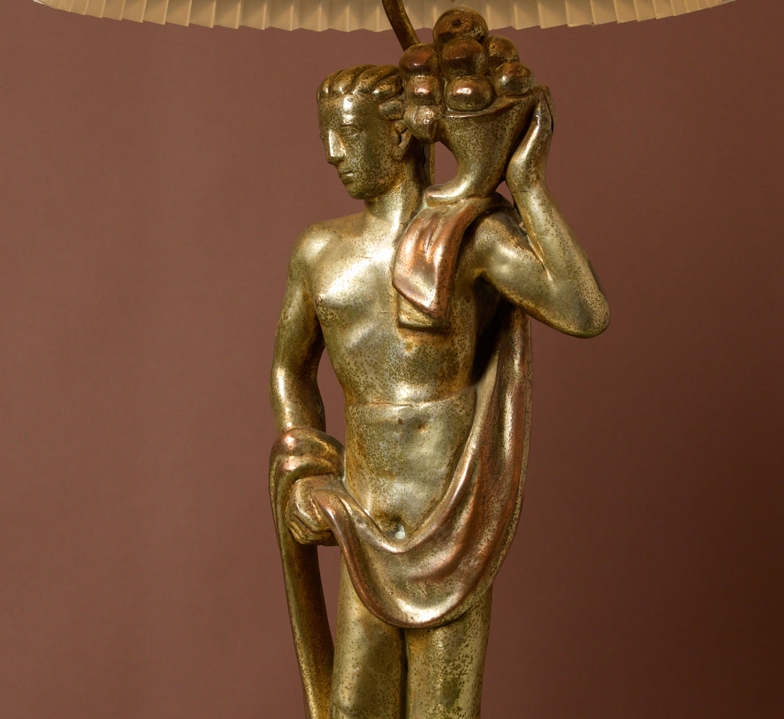 PAIR OF 1930S ART DECO BRONZE BACCHIC FIGURAL TABLE LAMPS – Pierce