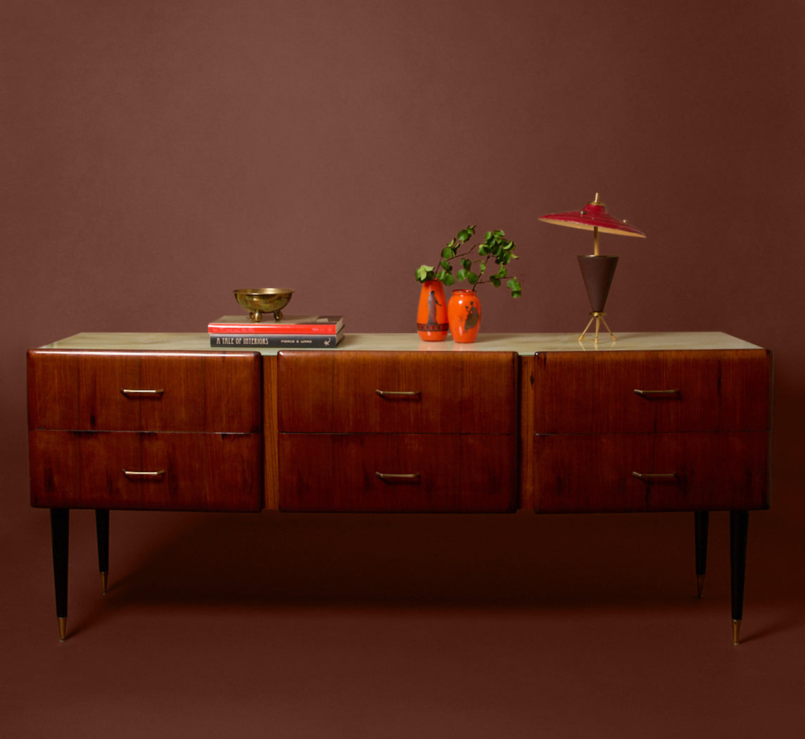 1960S ITALIAN MAHOGANY CREDENZA