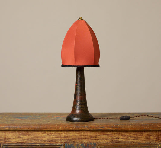 ART NOUVEAU CHINOISERIE WOOD TABLE LAMP, C. 1900