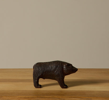 VINTAGE WOODEN BLACK BEAR FOLK ART SCULPTURE