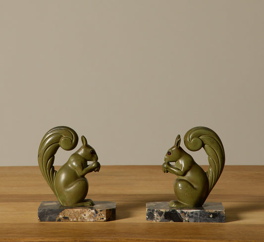 ART DECO SQUIRREL BOOKENDS BY FRANJOU