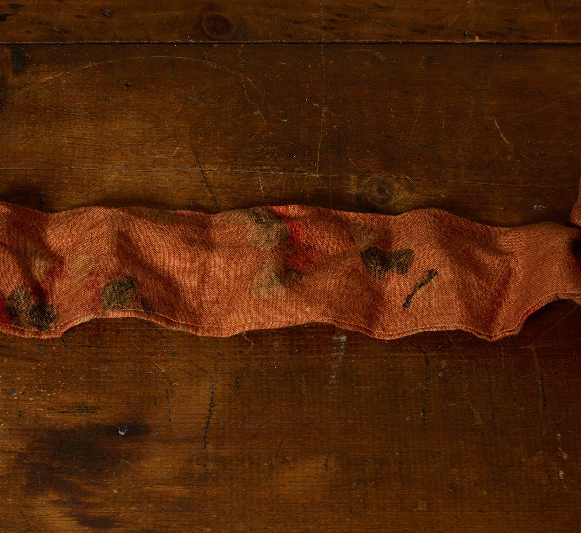 PIERCE & WARD APRICOT FLORAL LINEN CORD COVER