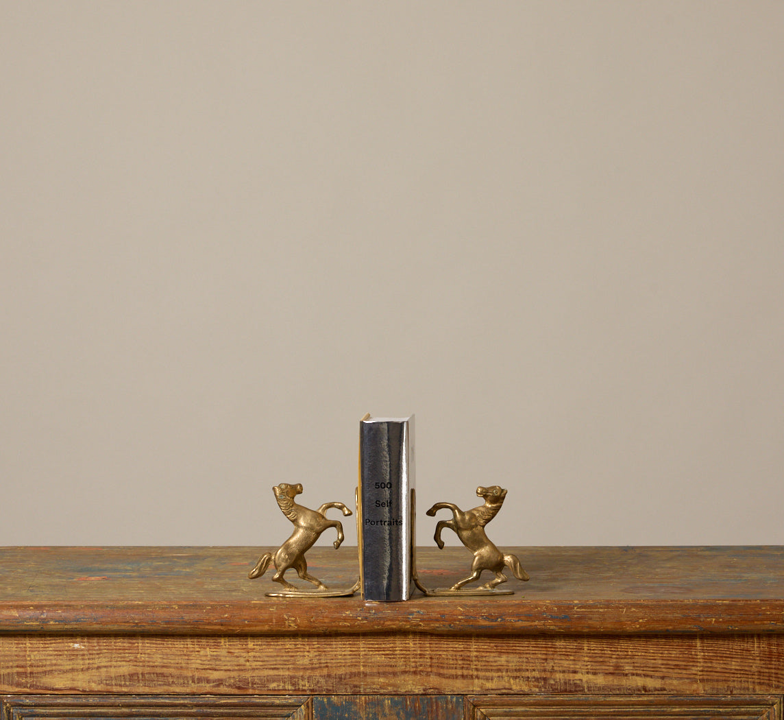 PAIR OF VINTAGE ITALIAN BRASS EQUESTRIAN BOOKENDS