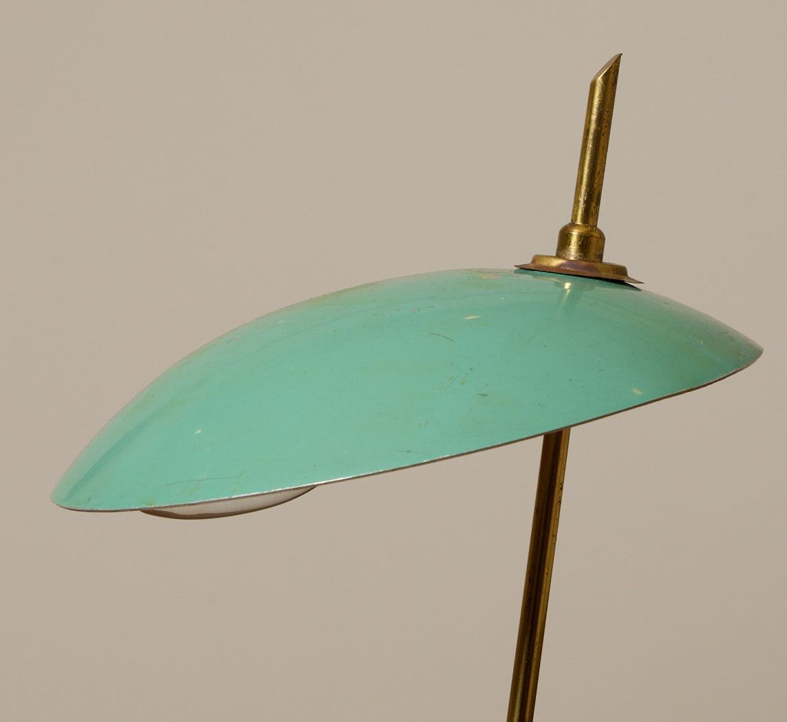 VINTAGE ITALIAN MINT GREEN ENAMEL TABLE LAMP
