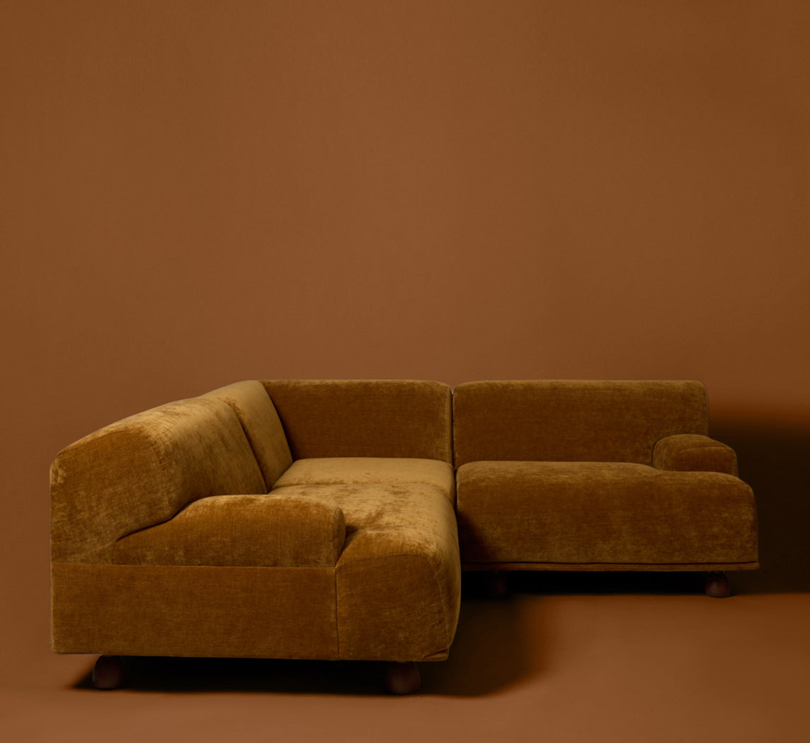 PIERCE & WARD ENZO MODULAR SOFA IN HONEY CHENILLE
