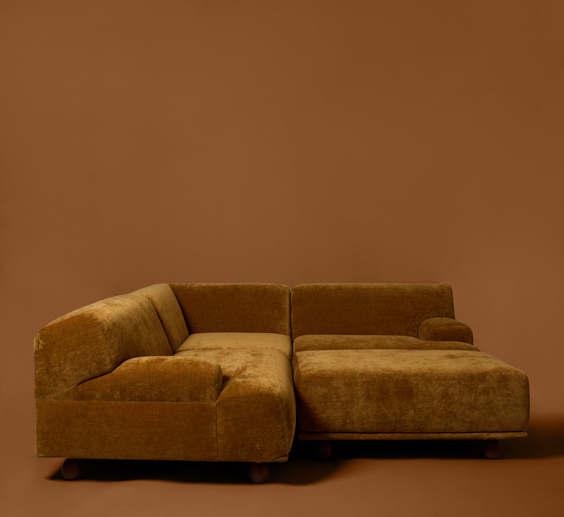 PIERCE & WARD ENZO MODULAR SOFA IN HONEY CHENILLE