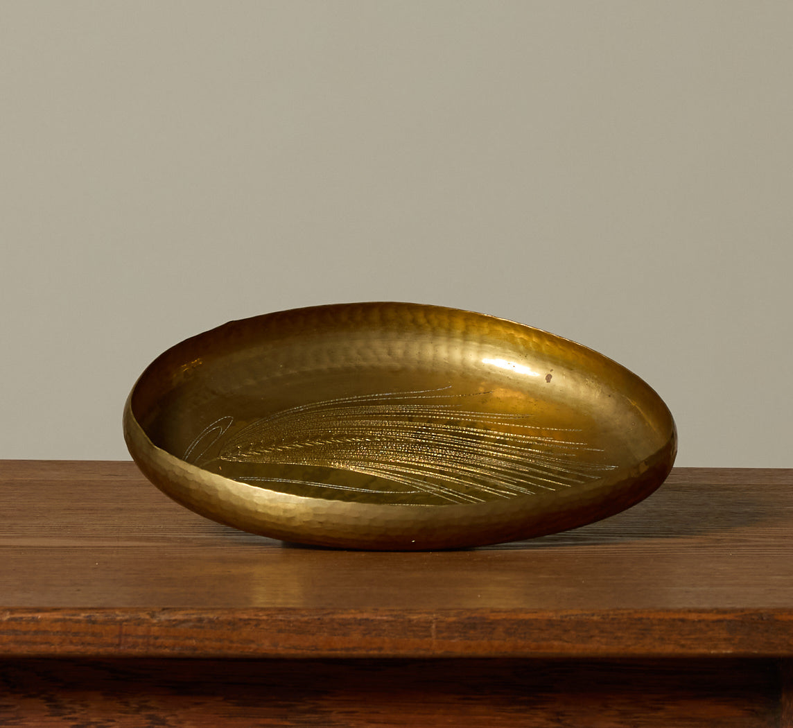 1970S ITALIAN GALLINARO BRASS OVAL TRAY