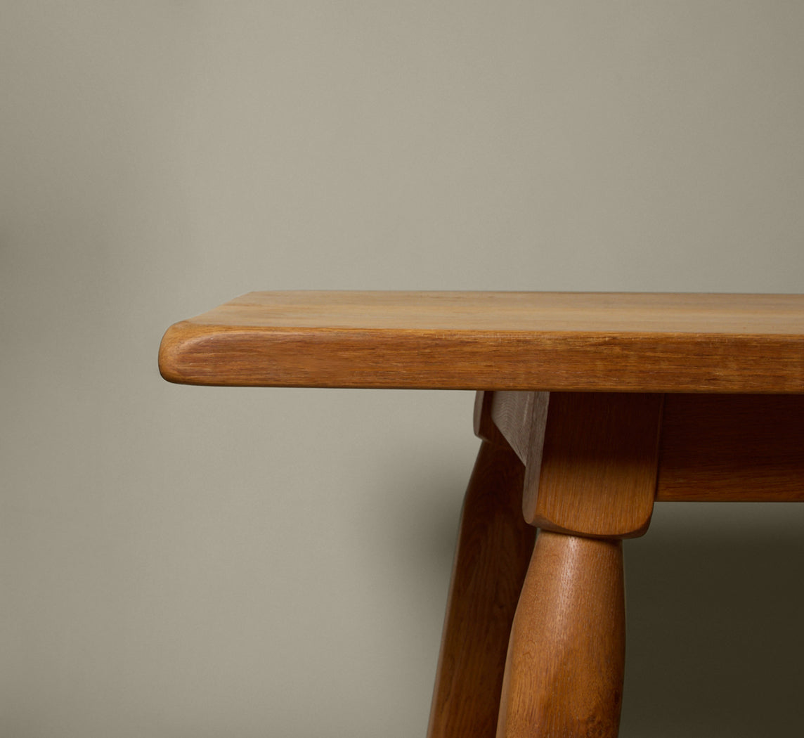 1960S FRENCH OAK BRUTALIST DINING TABLE