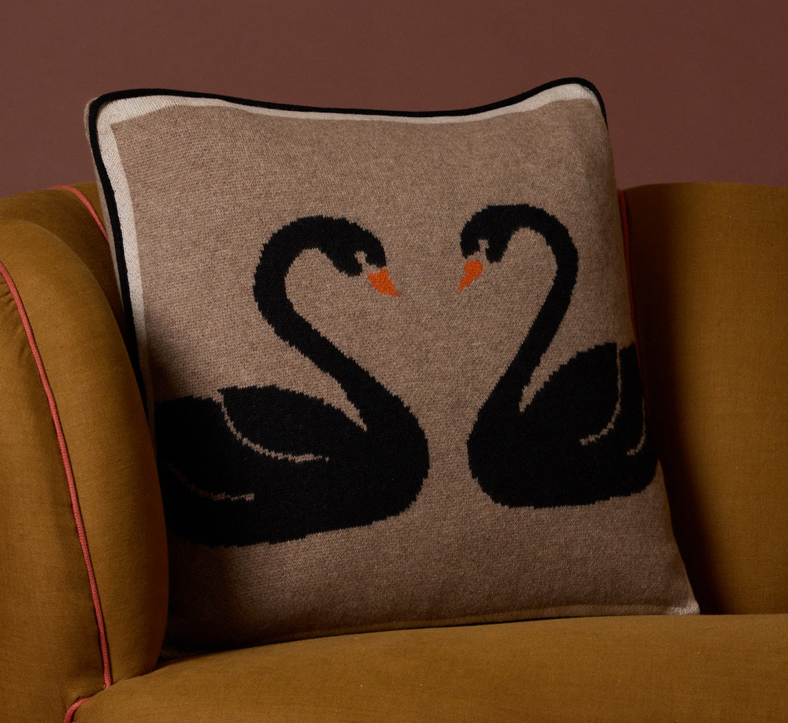SWAN CASHMERE PILLOW BY SAVED NY X DAMIEN NICOLAS ROUX