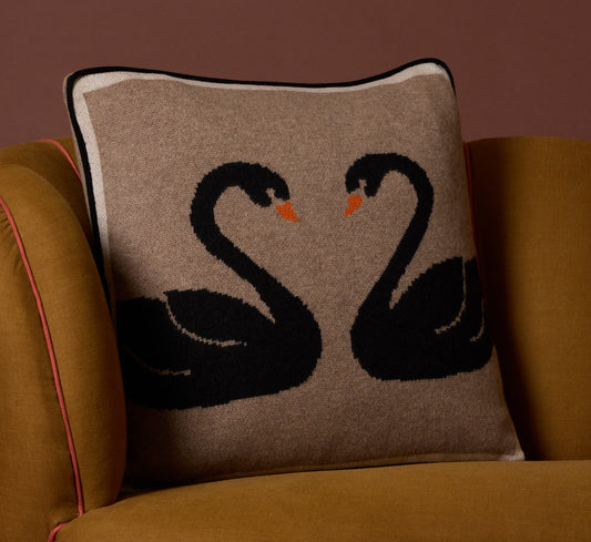 SWAN CASHMERE PILLOW BY SAVED NY X DAMIEN NICOLAS ROUX