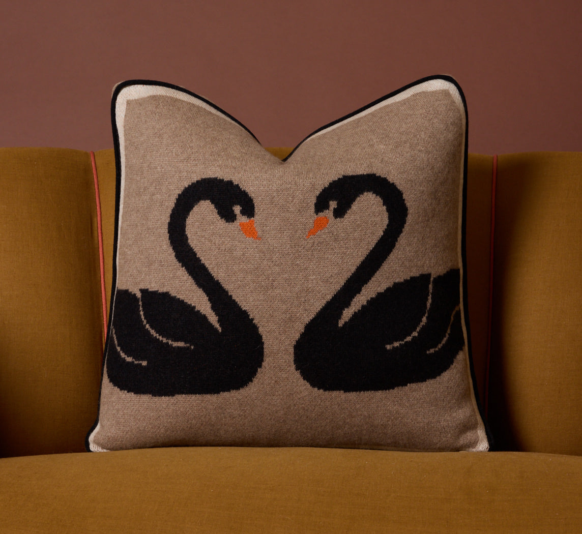 SWAN CASHMERE PILLOW BY SAVED NY X DAMIEN NICOLAS ROUX