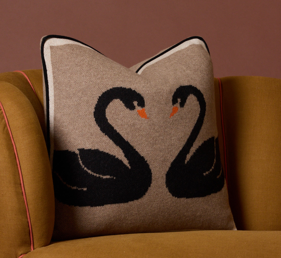 SWAN CASHMERE PILLOW BY SAVED NY X DAMIEN NICOLAS ROUX