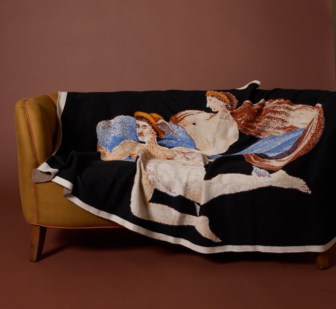 CROWN OF GOLD CASHMERE THROW BY SAVED NY