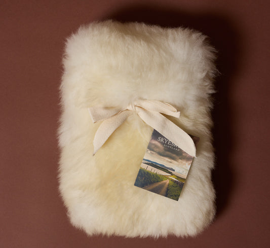ISLE OF SKYE SHEEPSKIN LARGE HOT WATER BOTTLE COVER IN CREAM