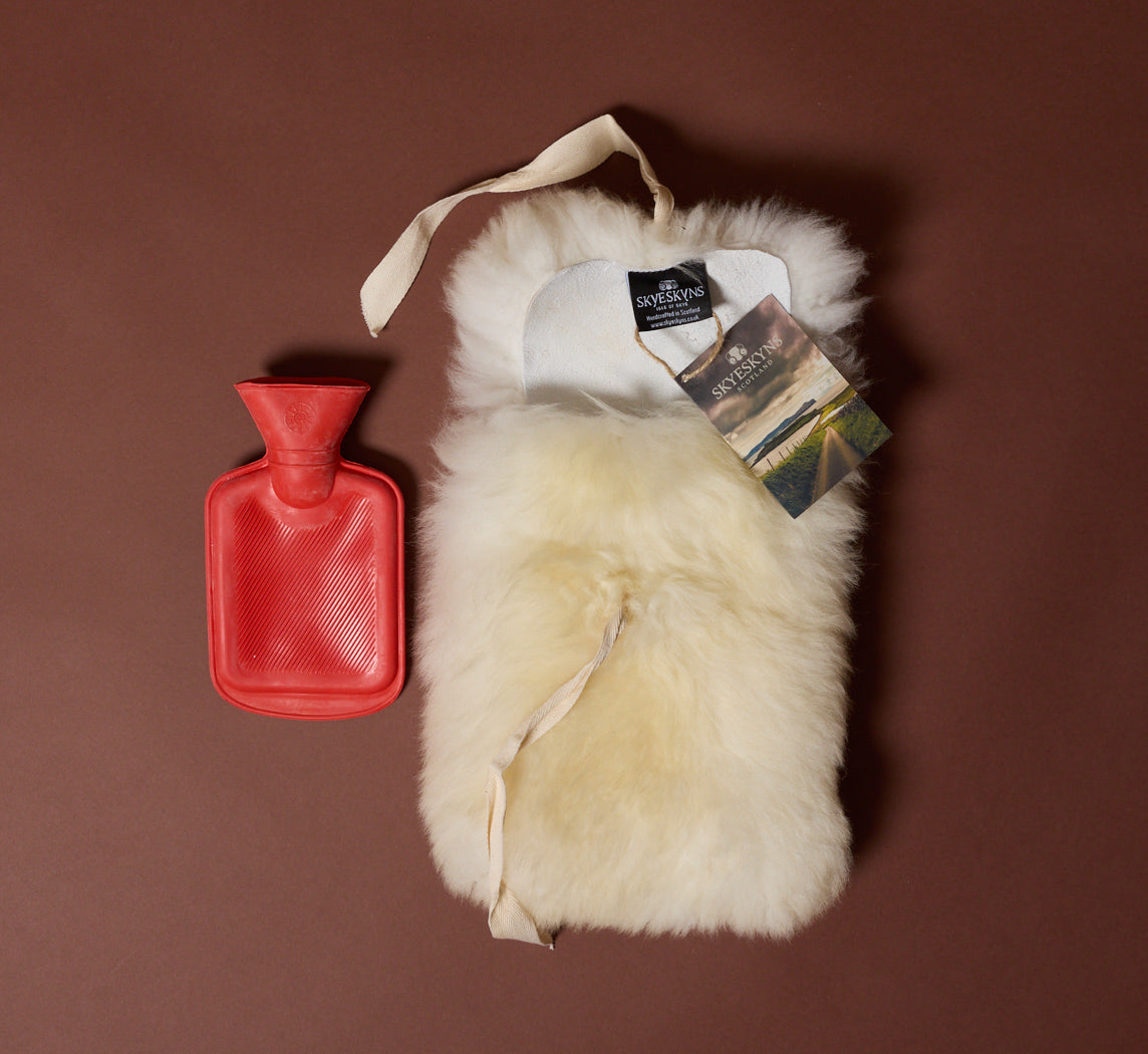 ISLE OF SKYE SHEEPSKIN LARGE HOT WATER BOTTLE COVER IN CREAM