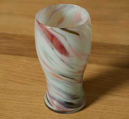 PIERCE & WARD HAND BLOWN SWIRL GLASSES IN ICE