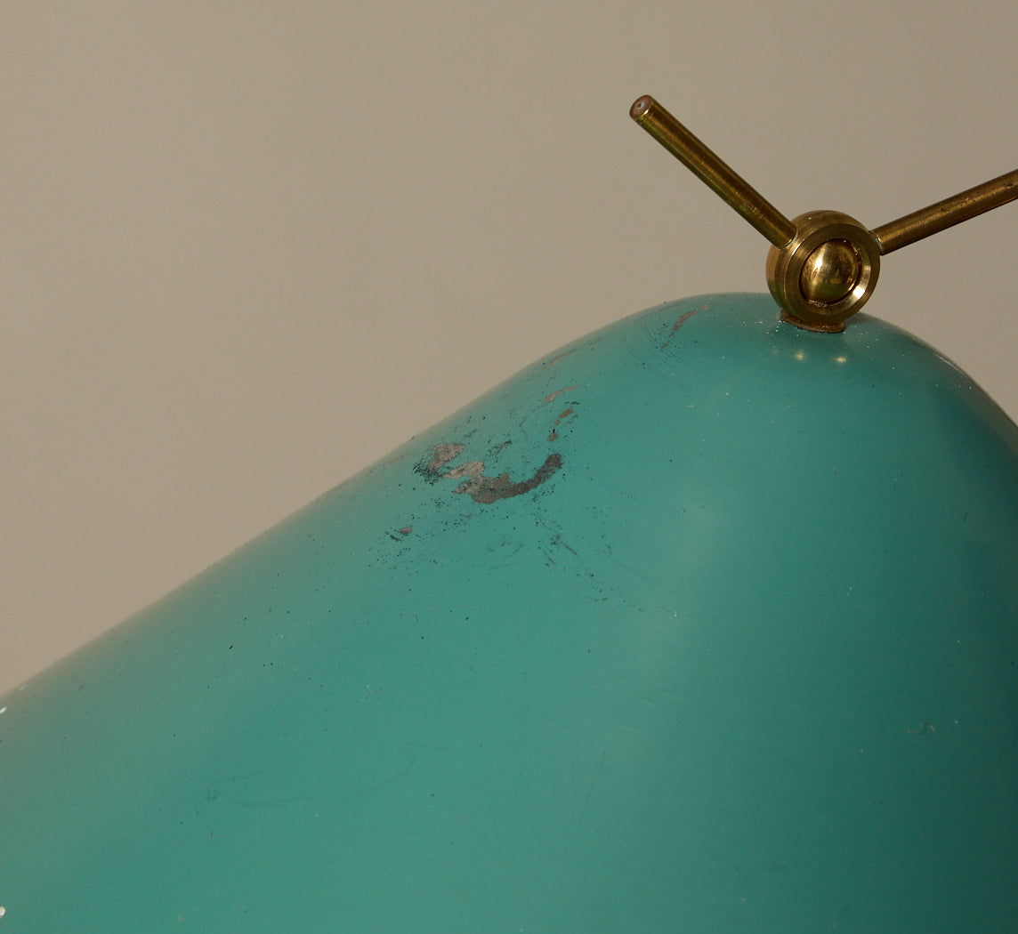 1960S ITALIAN AQUA GREEN DESK LAMP