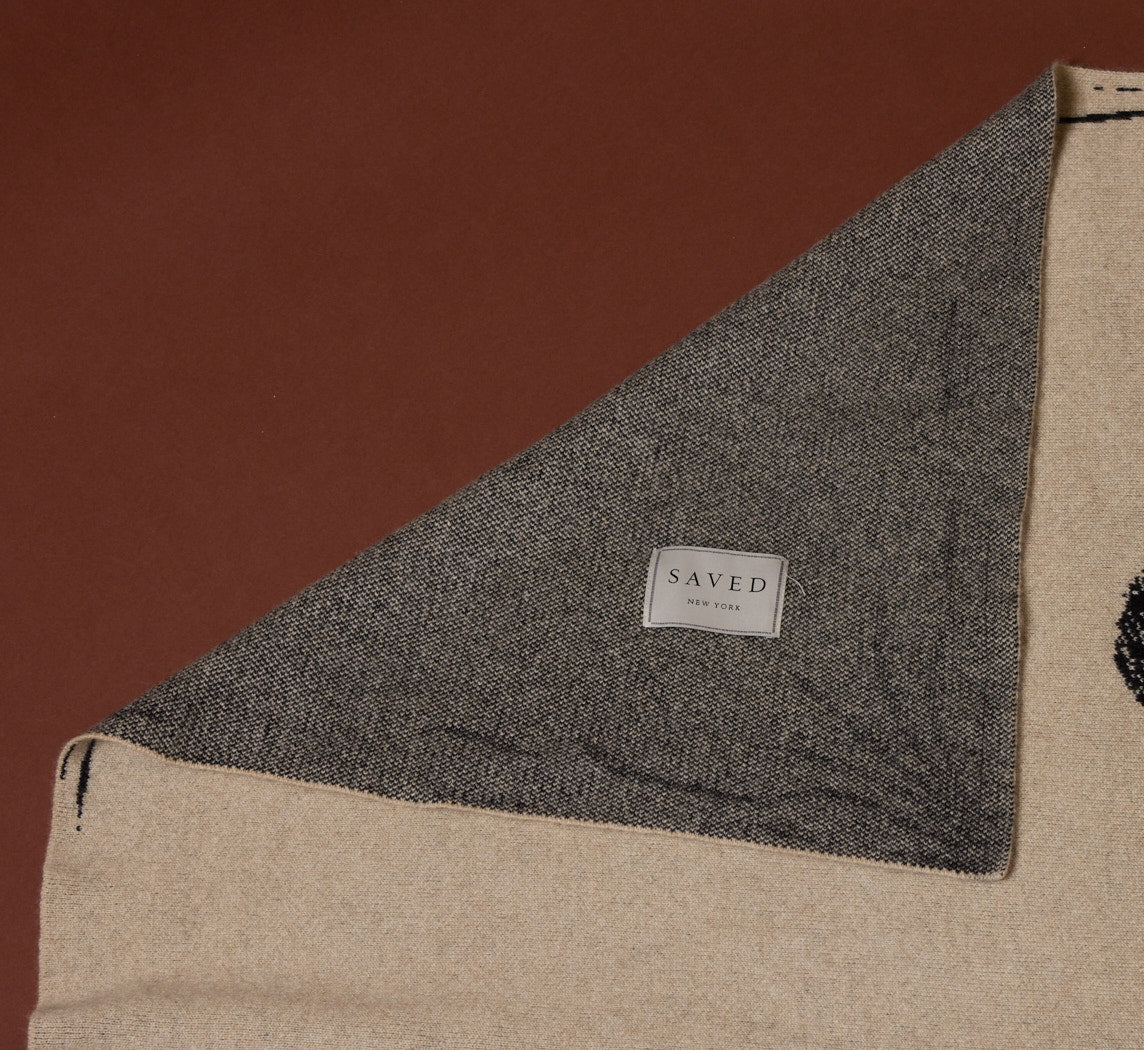 LION CAT CASHMERE THROW BY SAVED NY